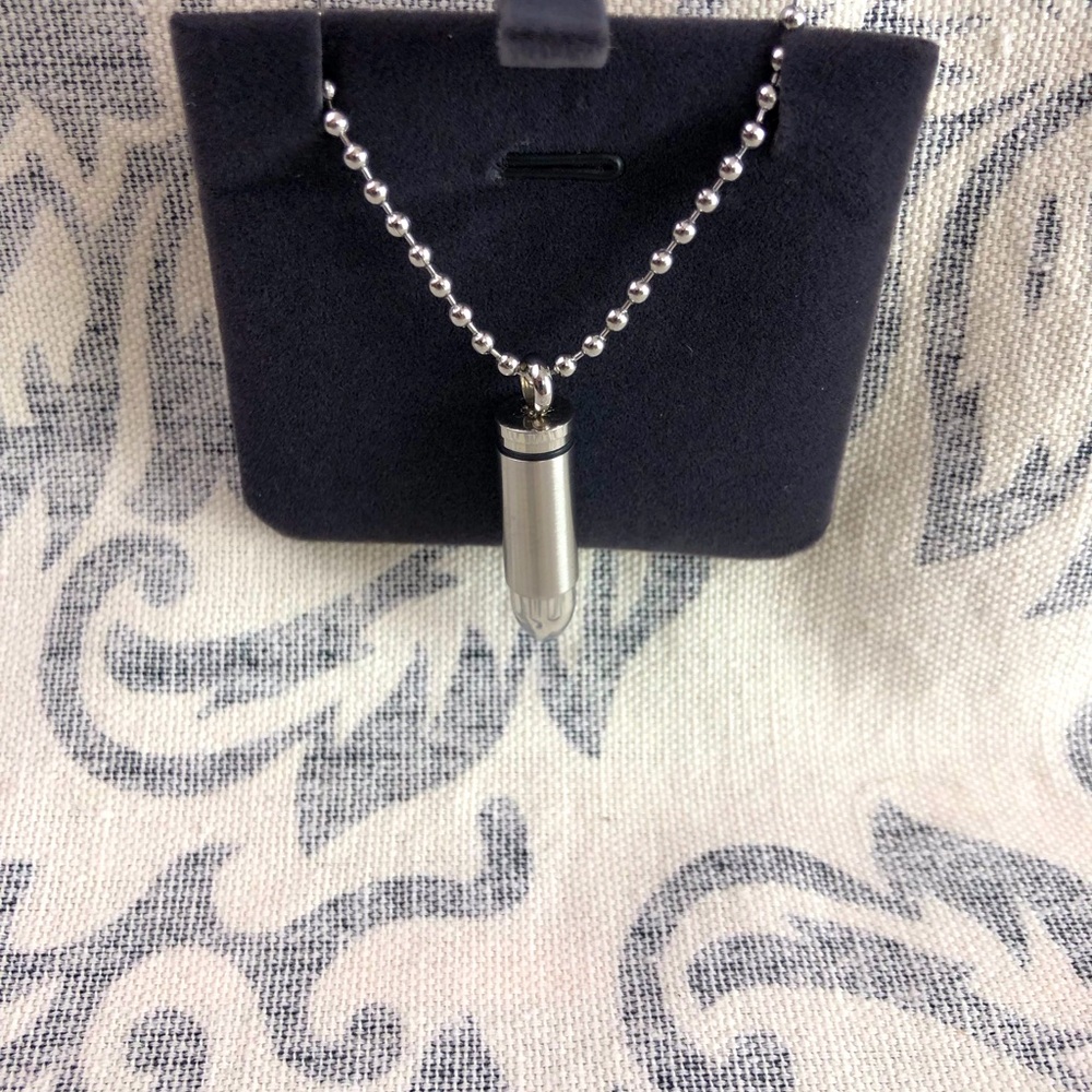 Nib In Loving Memory Bullet Urn Necklace - image 2